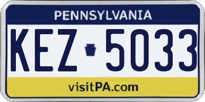 PA license plate KEZ5033