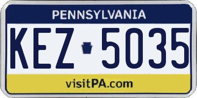 PA license plate KEZ5035