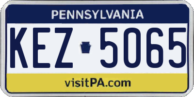 PA license plate KEZ5065