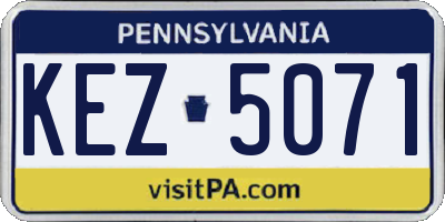PA license plate KEZ5071