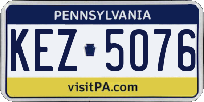 PA license plate KEZ5076