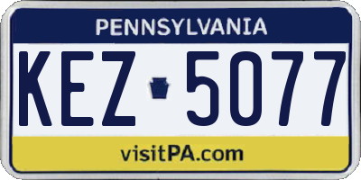 PA license plate KEZ5077