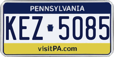 PA license plate KEZ5085