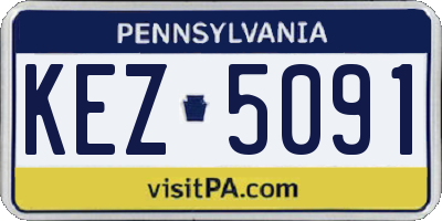 PA license plate KEZ5091
