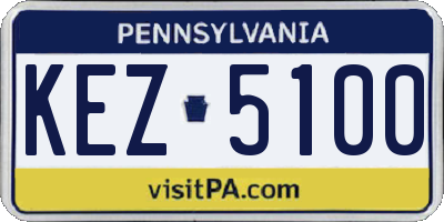PA license plate KEZ5100