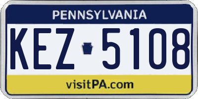PA license plate KEZ5108