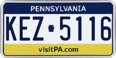 PA license plate KEZ5116