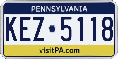 PA license plate KEZ5118