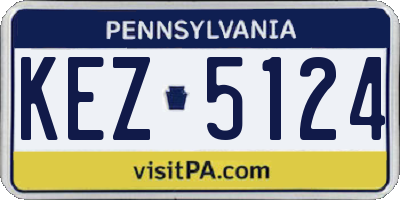 PA license plate KEZ5124