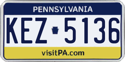 PA license plate KEZ5136