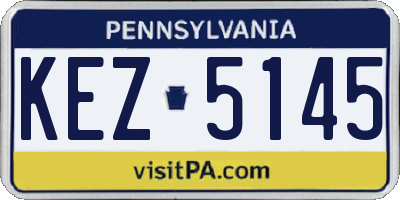 PA license plate KEZ5145