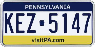 PA license plate KEZ5147