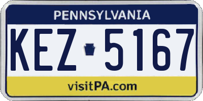 PA license plate KEZ5167