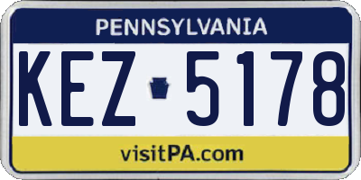 PA license plate KEZ5178