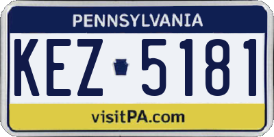 PA license plate KEZ5181