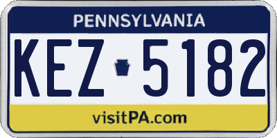 PA license plate KEZ5182