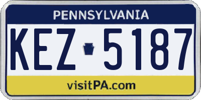 PA license plate KEZ5187