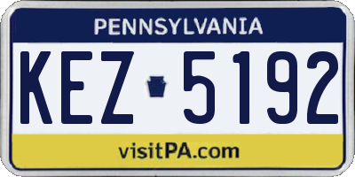 PA license plate KEZ5192