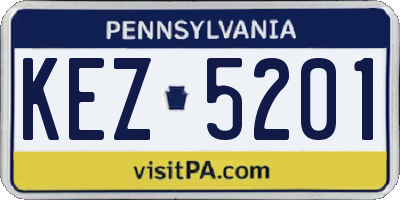 PA license plate KEZ5201