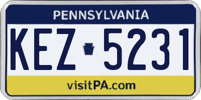 PA license plate KEZ5231