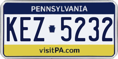 PA license plate KEZ5232