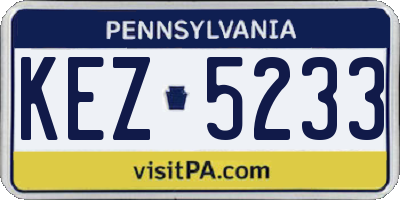 PA license plate KEZ5233