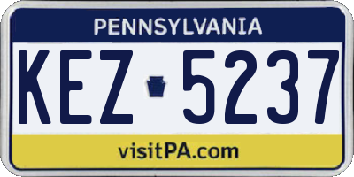 PA license plate KEZ5237