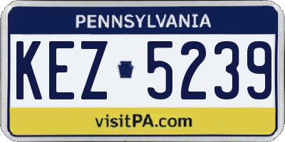 PA license plate KEZ5239