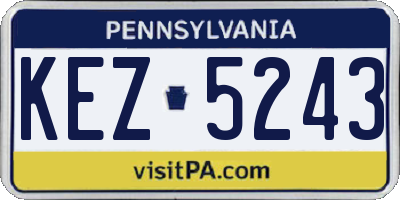 PA license plate KEZ5243