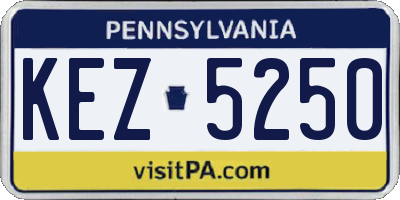 PA license plate KEZ5250