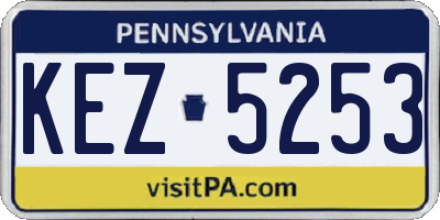 PA license plate KEZ5253