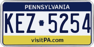 PA license plate KEZ5254