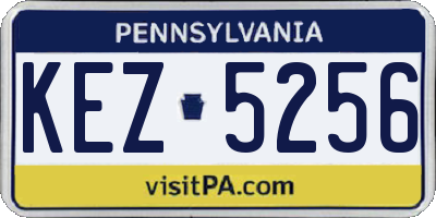 PA license plate KEZ5256