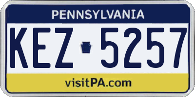 PA license plate KEZ5257