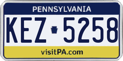 PA license plate KEZ5258