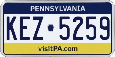 PA license plate KEZ5259