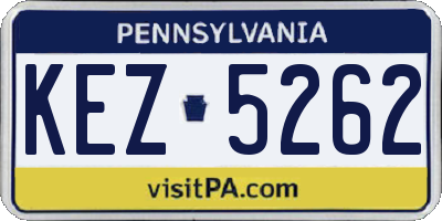 PA license plate KEZ5262