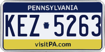 PA license plate KEZ5263