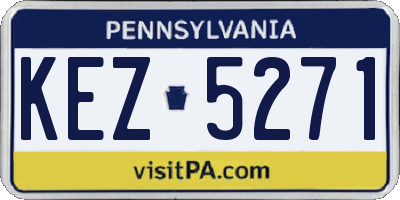 PA license plate KEZ5271