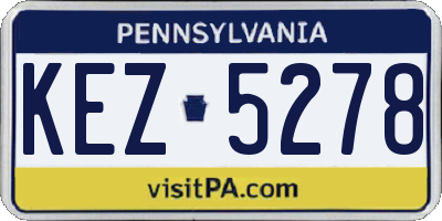 PA license plate KEZ5278