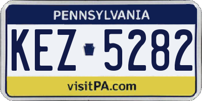 PA license plate KEZ5282
