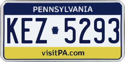 PA license plate KEZ5293