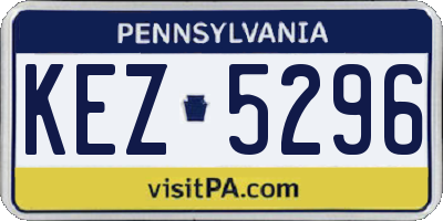 PA license plate KEZ5296