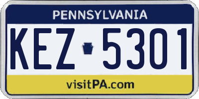 PA license plate KEZ5301