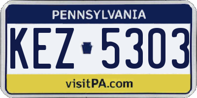 PA license plate KEZ5303