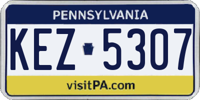 PA license plate KEZ5307