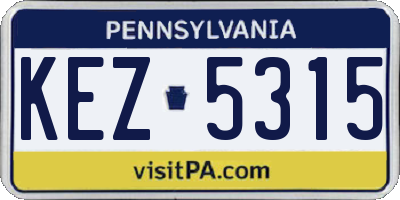 PA license plate KEZ5315