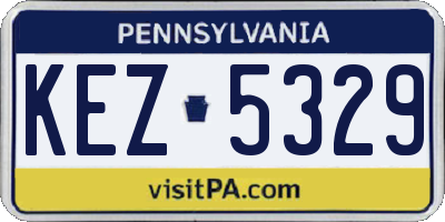 PA license plate KEZ5329