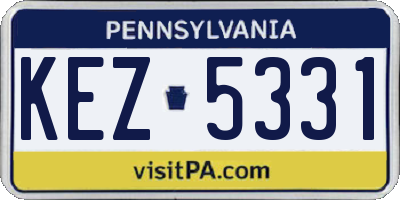 PA license plate KEZ5331