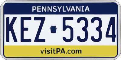 PA license plate KEZ5334